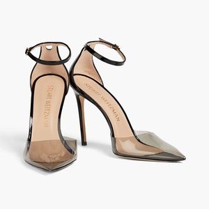 Stuart Weitzman black pvc heels